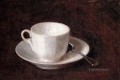 白いカップ＆ソーサー静物画 アンリ・ファンタン・ラトゥール